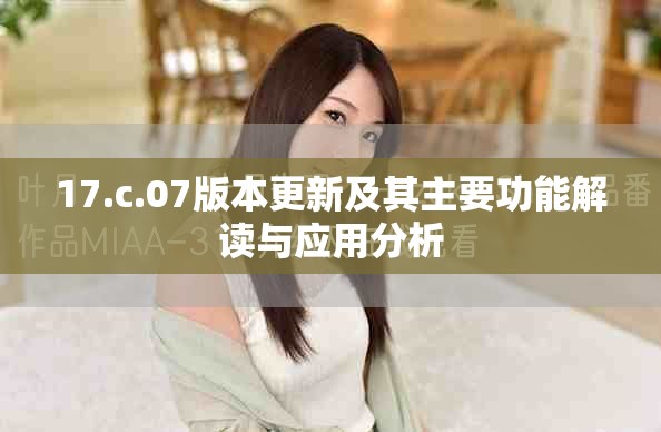 17.c.07版本更新及其主要功能解读与应用分析